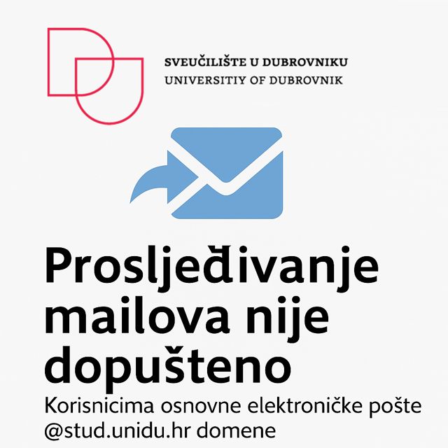 Vizual obavijesti o zabrani automatskog prosljeđivanja studentskog e-maila